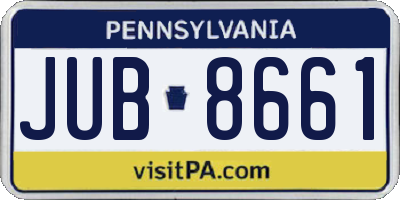 PA license plate JUB8661