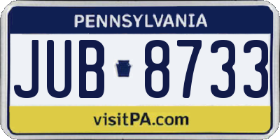 PA license plate JUB8733