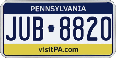 PA license plate JUB8820