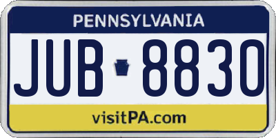 PA license plate JUB8830