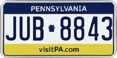 PA license plate JUB8843