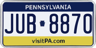 PA license plate JUB8870