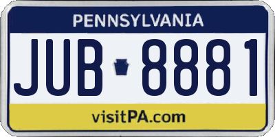 PA license plate JUB8881