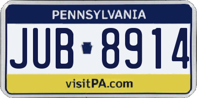 PA license plate JUB8914