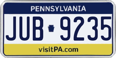 PA license plate JUB9235