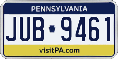 PA license plate JUB9461