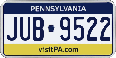 PA license plate JUB9522