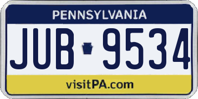 PA license plate JUB9534