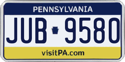PA license plate JUB9580