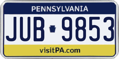 PA license plate JUB9853