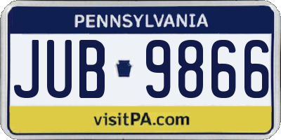 PA license plate JUB9866