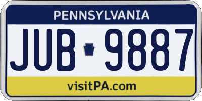 PA license plate JUB9887