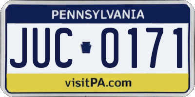 PA license plate JUC0171