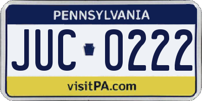 PA license plate JUC0222