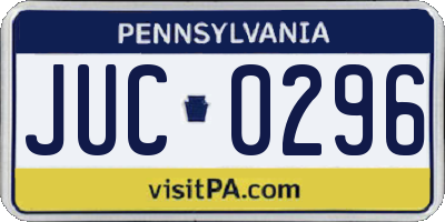 PA license plate JUC0296