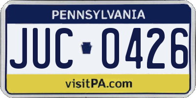 PA license plate JUC0426