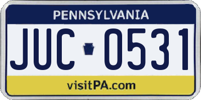 PA license plate JUC0531