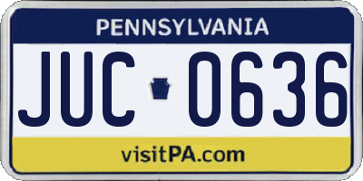 PA license plate JUC0636