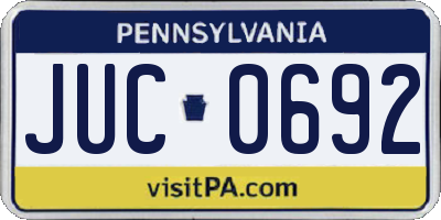 PA license plate JUC0692