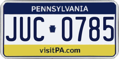 PA license plate JUC0785