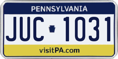 PA license plate JUC1031