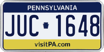 PA license plate JUC1648