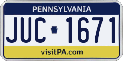 PA license plate JUC1671