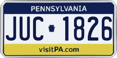 PA license plate JUC1826
