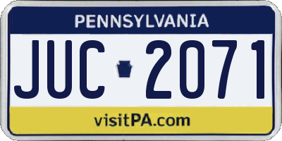 PA license plate JUC2071