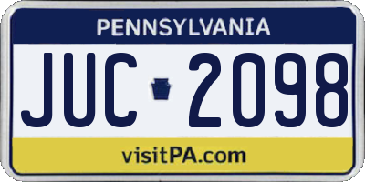 PA license plate JUC2098