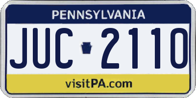 PA license plate JUC2110