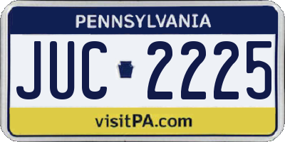 PA license plate JUC2225