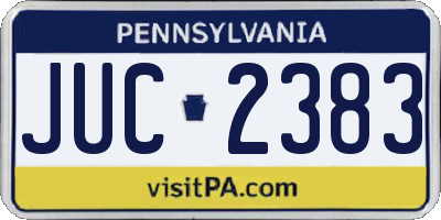 PA license plate JUC2383