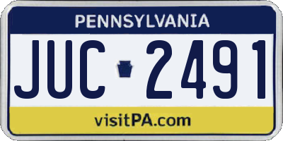 PA license plate JUC2491