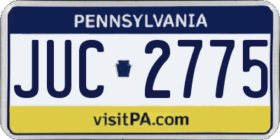 PA license plate JUC2775