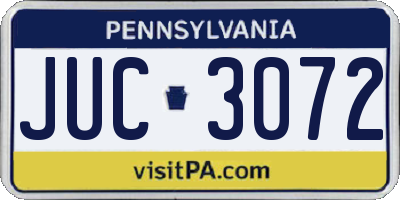 PA license plate JUC3072