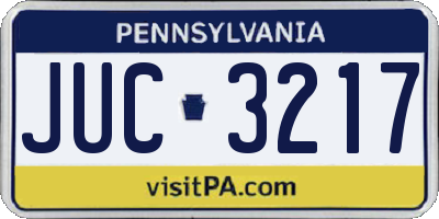 PA license plate JUC3217