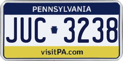 PA license plate JUC3238