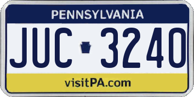 PA license plate JUC3240
