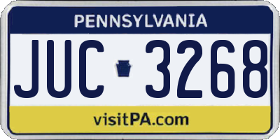 PA license plate JUC3268