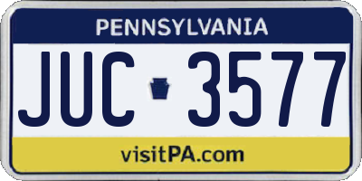 PA license plate JUC3577