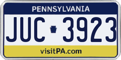 PA license plate JUC3923