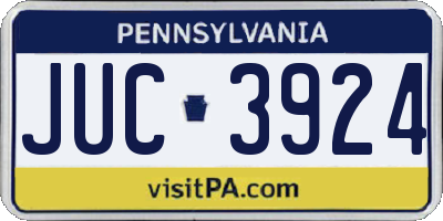 PA license plate JUC3924