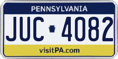 PA license plate JUC4082