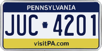 PA license plate JUC4201