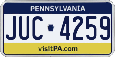 PA license plate JUC4259