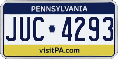 PA license plate JUC4293