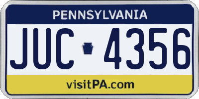 PA license plate JUC4356