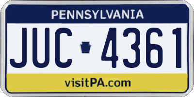 PA license plate JUC4361