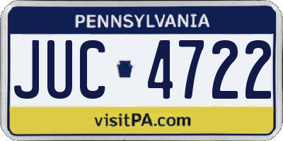 PA license plate JUC4722